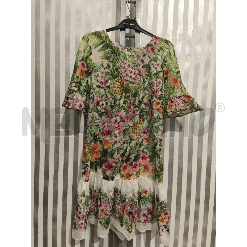 VESTITO DONNA TWIN SET PANNA FIORI E FOGLIE | Mercatino dell'Usato Campobasso 1