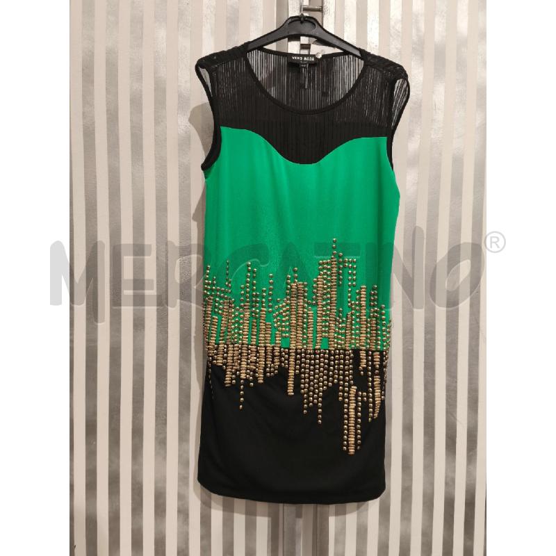 VESTITO DONNA VERO MODA VERDE E NERO CIONDOLI DORATI | Mercatino dell'Usato Campobasso 1