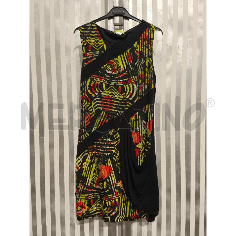 VESTITO DONNA VERSACE JEANS NERO FIORI GIALLI E ARANCIONI | Mercatino dell'Usato Campobasso 1