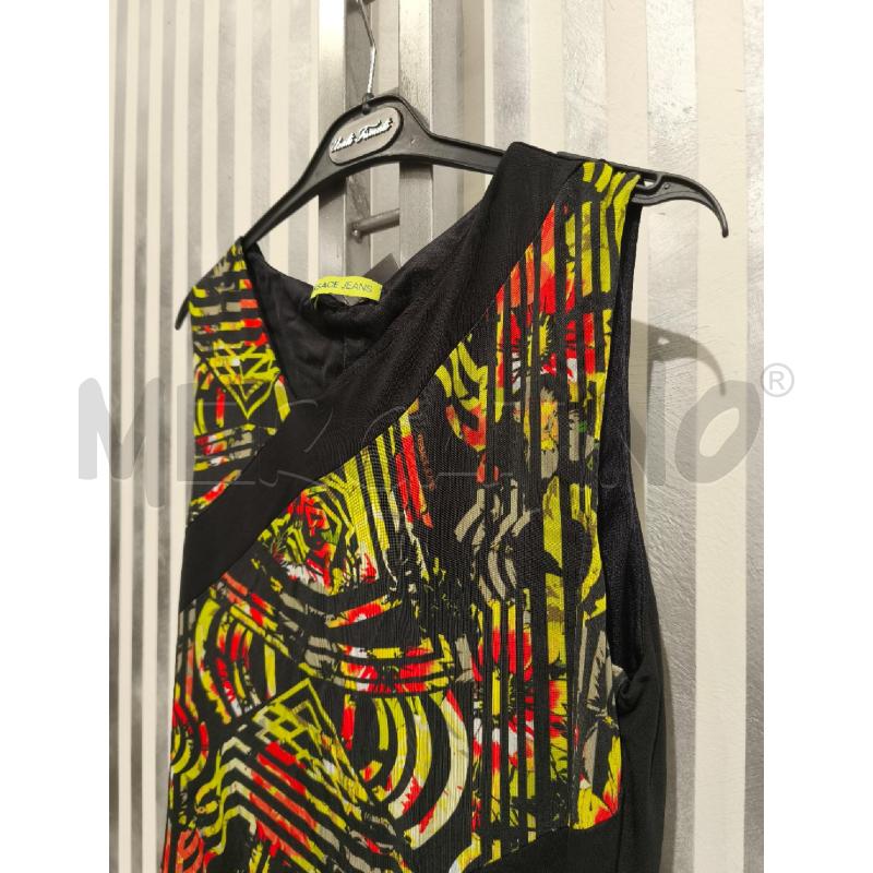 VESTITO DONNA VERSACE JEANS NERO FIORI GIALLI E ARANCIONI | Mercatino dell'Usato Campobasso 3