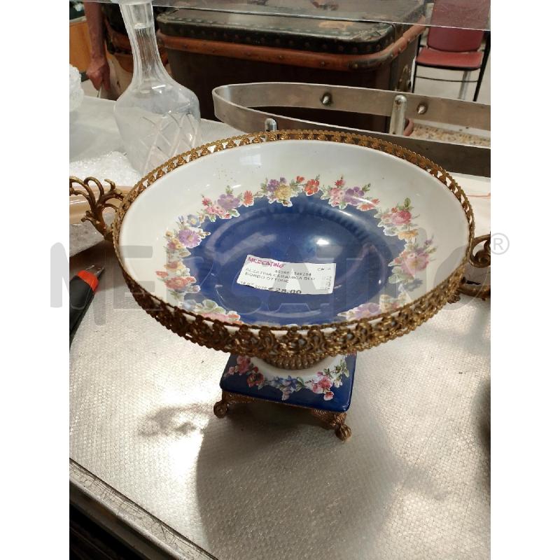 ALZATINA CERAMICA BLU BORDO OTTONE | Mercatino dell'Usato San giovanni teatino 1