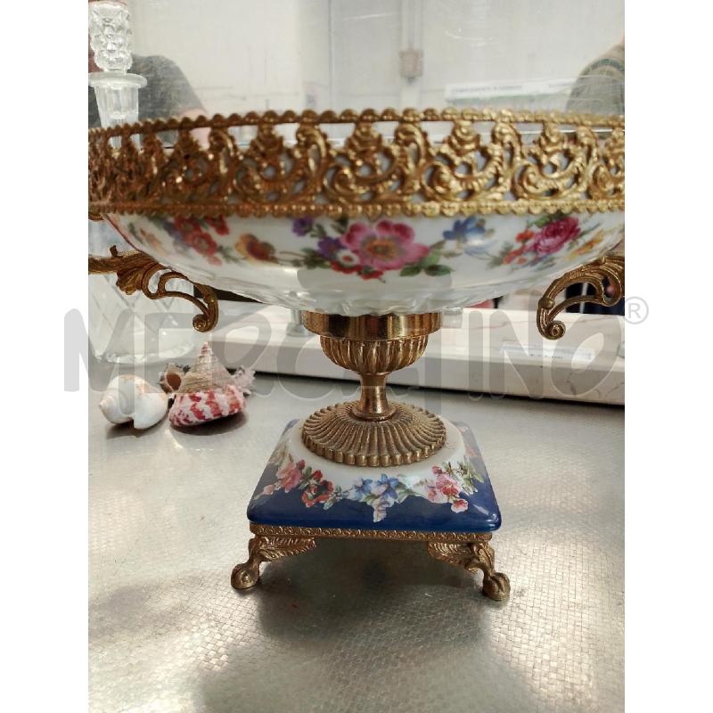 ALZATINA CERAMICA BLU BORDO OTTONE | Mercatino dell'Usato San giovanni teatino 3