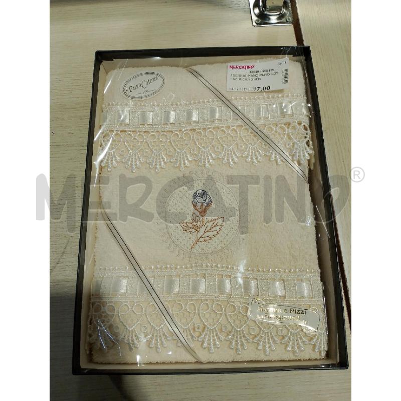 ASCIUGA MANO PURO COTONE RICAMO IRIS | Mercatino dell'Usato San giovanni teatino 1