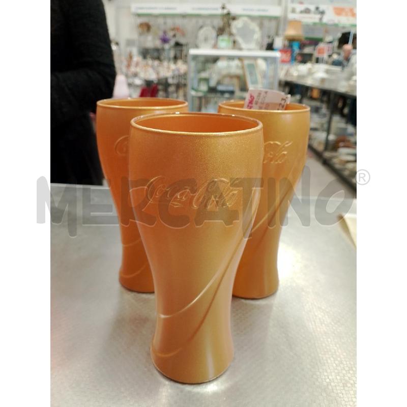 BICCHIERE COCA COLA TRIS DORATO | Mercatino dell'Usato San giovanni teatino 1