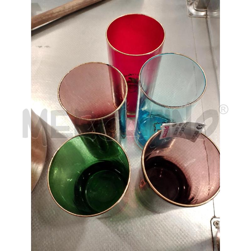 BICCHIERI GRUPPO COLORATI BORDO DORATO | Mercatino dell'Usato San giovanni teatino 3