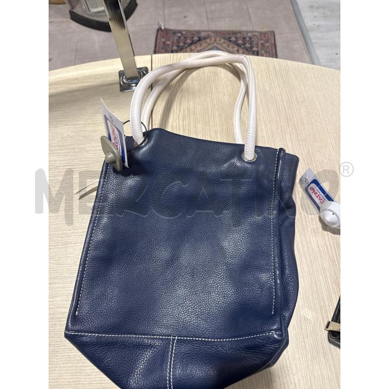 BORSA DONNA BLU BIANCA PELLE | Mercatino dell'Usato San giovanni teatino 1
