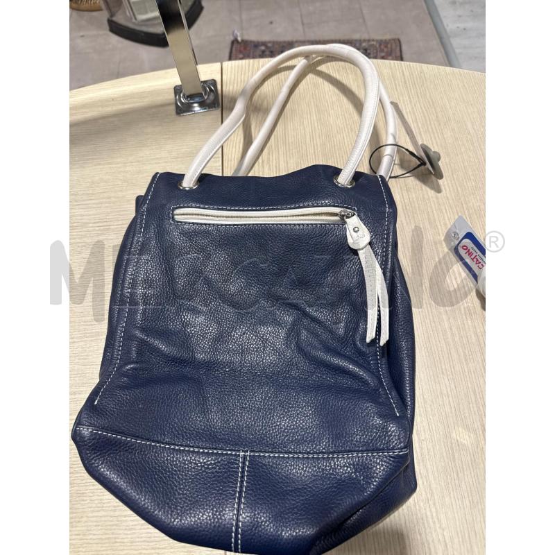 BORSA DONNA BLU BIANCA PELLE | Mercatino dell'Usato San giovanni teatino 2