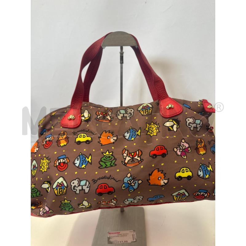 BORSA DONNA BRACCIALINI MARRONE DISEGNI | Mercatino dell'Usato San giovanni teatino 1