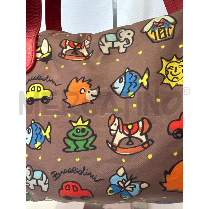 BORSA DONNA BRACCIALINI MARRONE DISEGNI | Mercatino dell'Usato San giovanni teatino 2