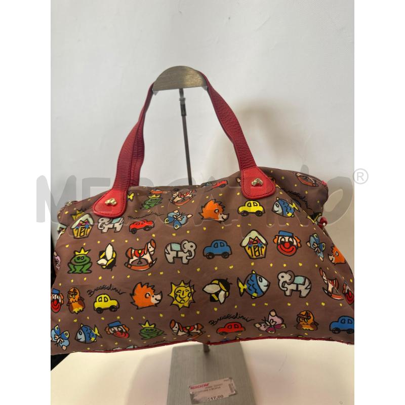 BORSA DONNA BRACCIALINI MARRONE DISEGNI | Mercatino dell'Usato San giovanni teatino 4