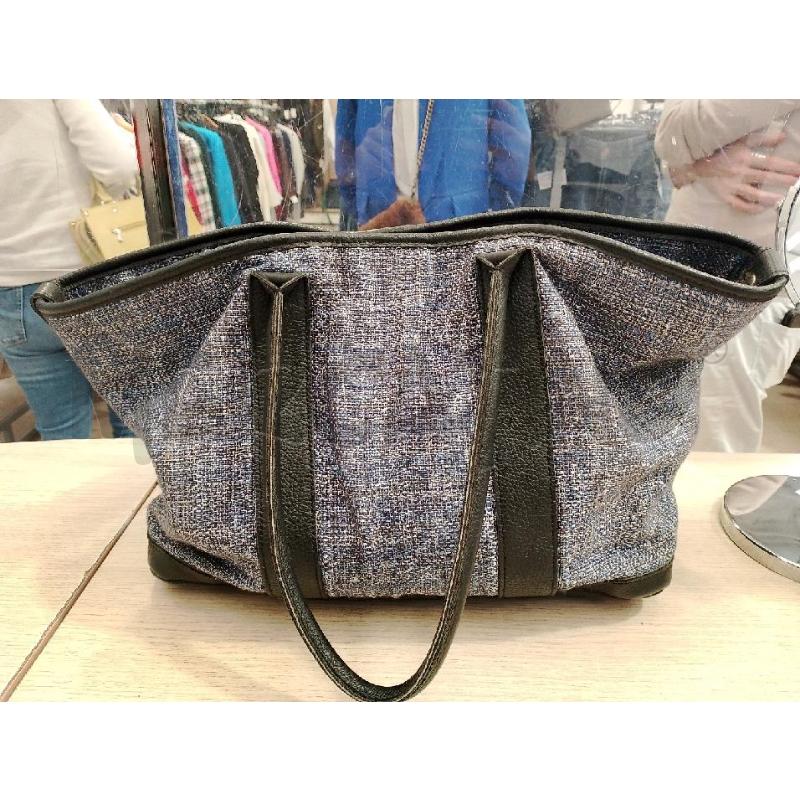 BORSA DONNA FRETTE BLU NERA DETT PELLE | Mercatino dell'Usato San giovanni teatino 1