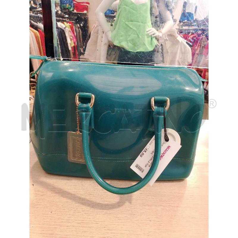 BORSA DONNA FURLA TURCHESE LUCIDA | Mercatino dell'Usato San giovanni teatino 1