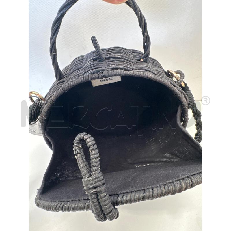 BORSA DONNA MANGO NERA VIMINI | Mercatino dell'Usato San giovanni teatino 2