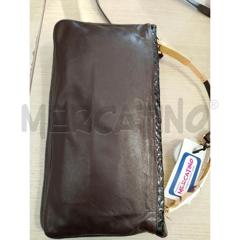 BORSA DONNA MARRONE SQUAME DETT DORATI | Mercatino dell'Usato San giovanni teatino 3