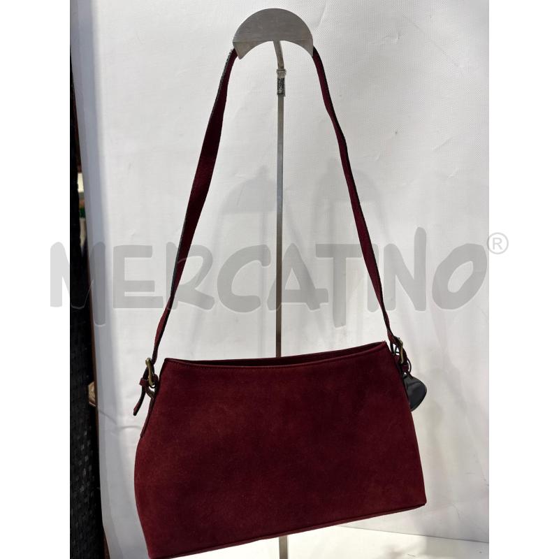 BORSA DONNA MELLUSO BORDEAUX SCAMOSCIATA | Mercatino dell'Usato San giovanni teatino 3
