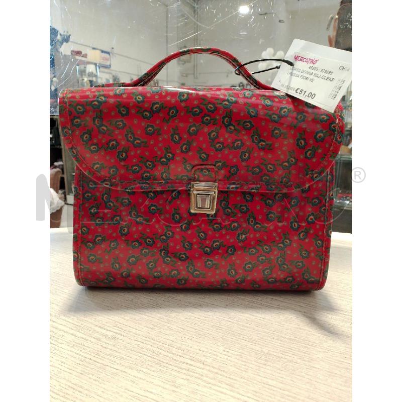 BORSA DONNA NAJ-OLEARI ROSSA FIORI VERDI  | Mercatino dell'Usato San giovanni teatino 1