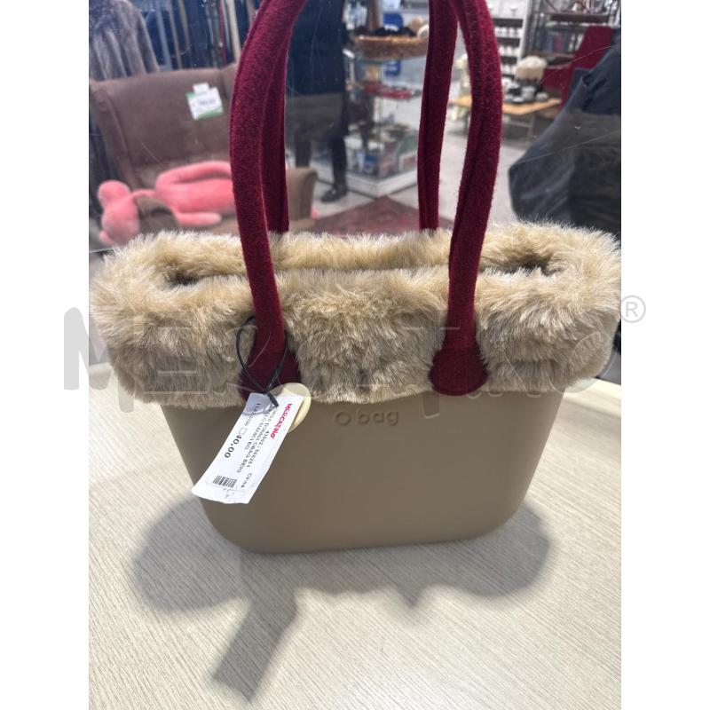 BORSA DONNA OBAG BEIGE PELO MANICI BORDEAUX  | Mercatino dell'Usato San giovanni teatino 1