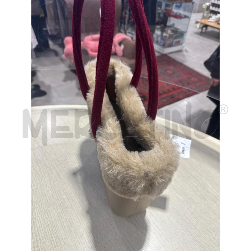 BORSA DONNA OBAG BEIGE PELO MANICI BORDEAUX  | Mercatino dell'Usato San giovanni teatino 2