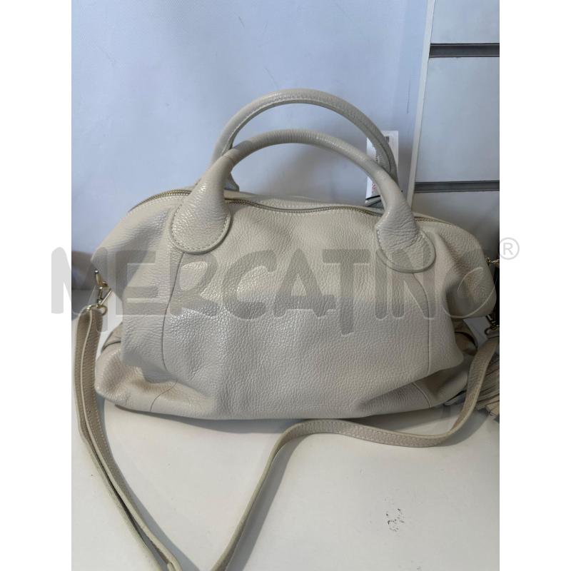 BORSA DONNA PELLE BEIGE DETT DORATI | Mercatino dell'Usato San giovanni teatino 1