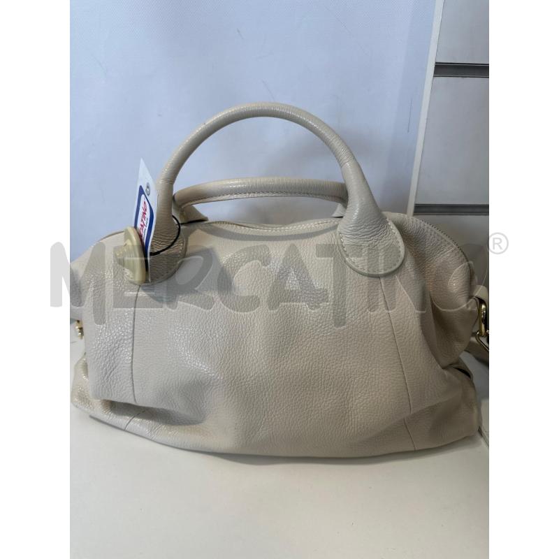 BORSA DONNA PELLE BEIGE DETT DORATI | Mercatino dell'Usato San giovanni teatino 2