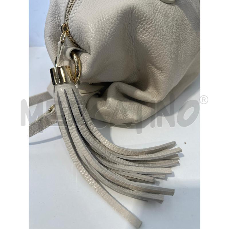 BORSA DONNA PELLE BEIGE DETT DORATI | Mercatino dell'Usato San giovanni teatino 3