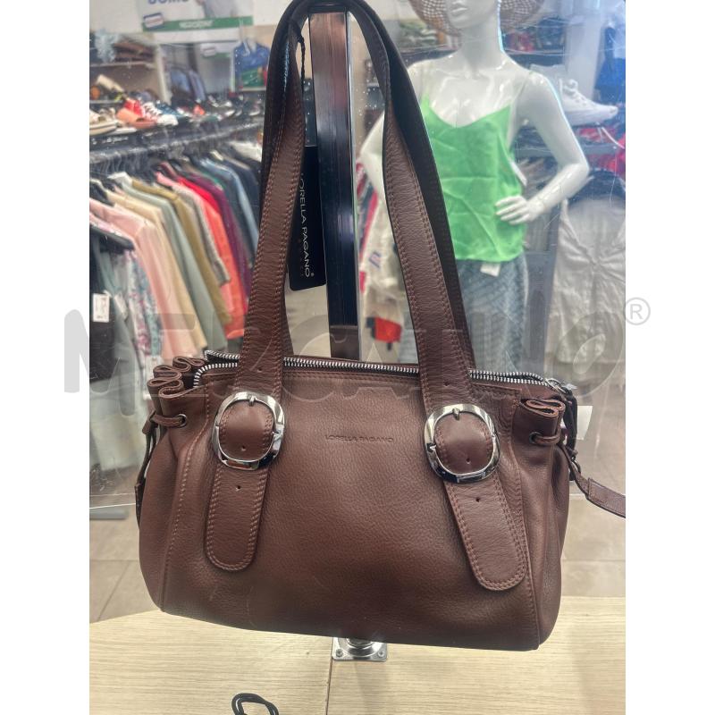 BORSA DONNA PELLE LORELLA PAGANO MARRONE | Mercatino dell'Usato San giovanni teatino 1