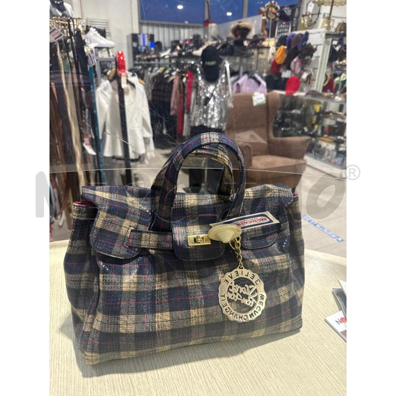 BORSA DONNA SECRET PON PON QUADRI BLU | Mercatino dell'Usato San giovanni teatino 3