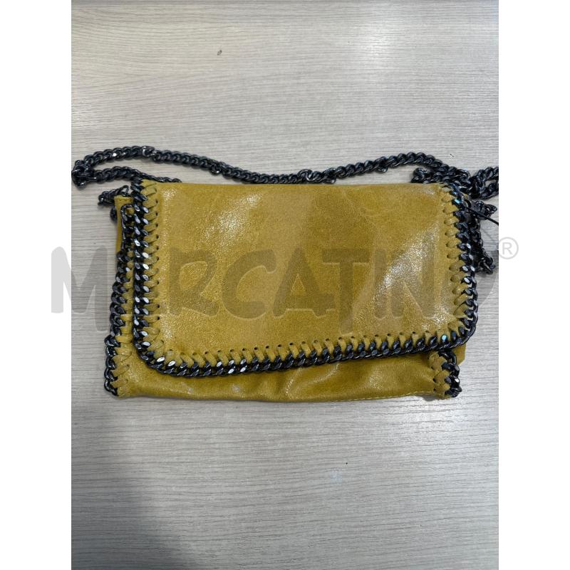 BORSETTA DONNA SENAPE CATENA NERA PELLE | Mercatino dell'Usato San giovanni teatino 1