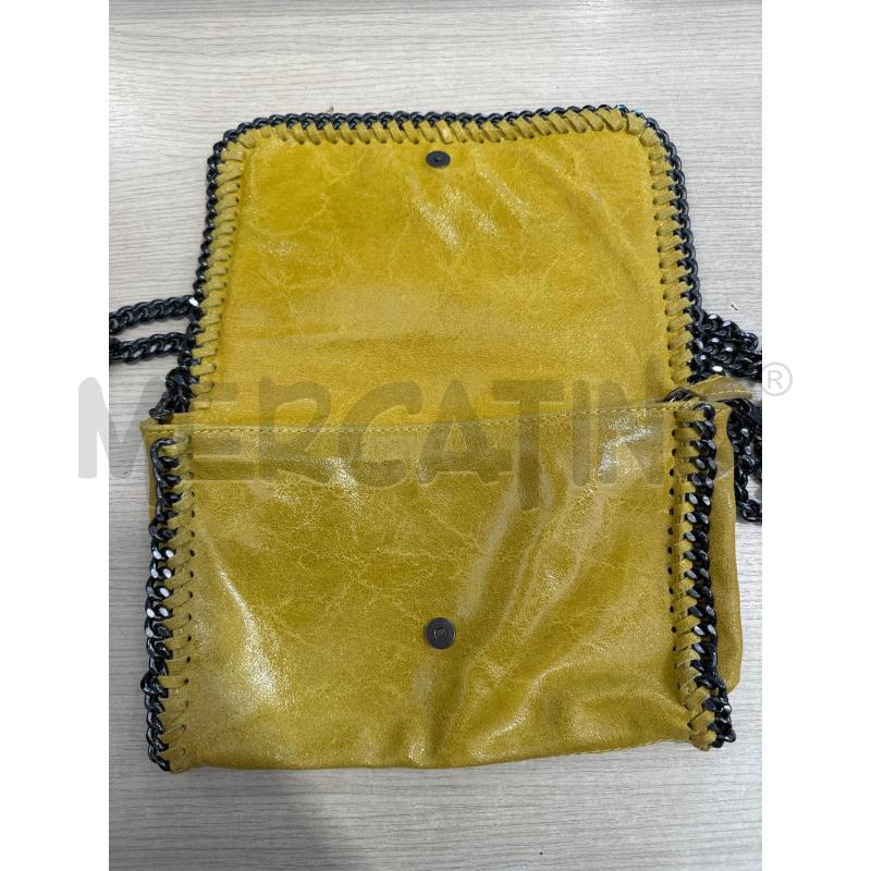 BORSETTA DONNA SENAPE CATENA NERA PELLE | Mercatino dell'Usato San giovanni teatino 2