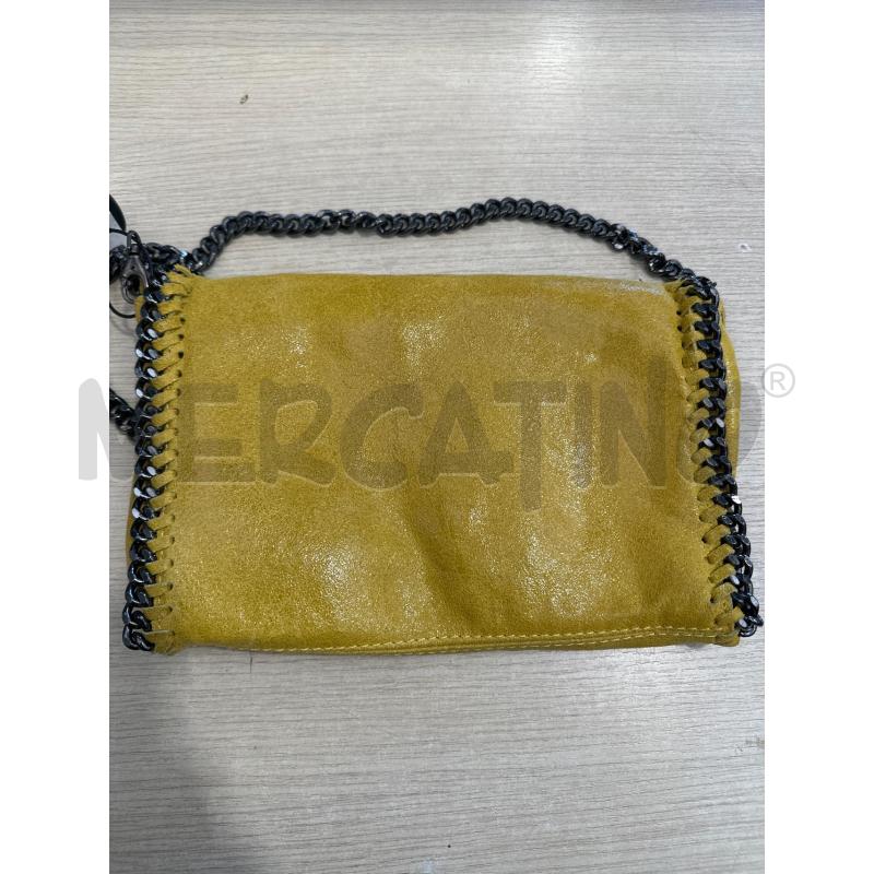 BORSETTA DONNA SENAPE CATENA NERA PELLE | Mercatino dell'Usato San giovanni teatino 3