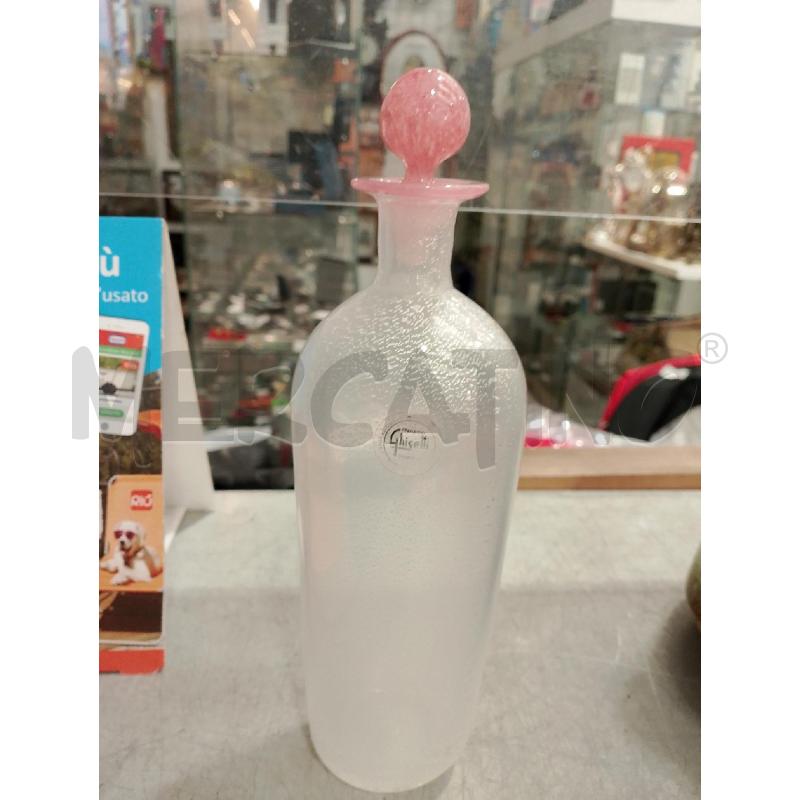 BOTTIGLIA VETRO MURANO TAPPO ROSA | Mercatino dell'Usato San giovanni teatino 1