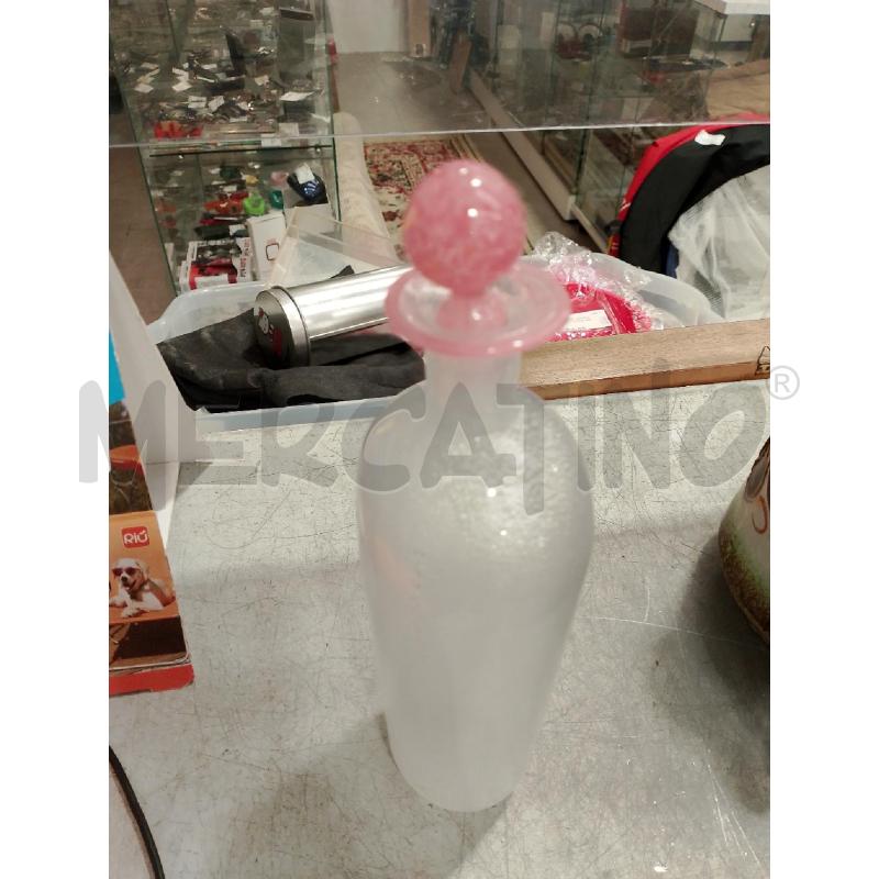BOTTIGLIA VETRO MURANO TAPPO ROSA | Mercatino dell'Usato San giovanni teatino 2