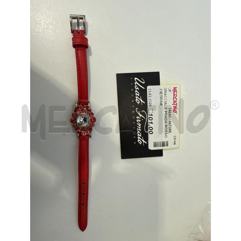 BRACCIALE PRADA ROSSO PIETRINE  | Mercatino dell'Usato San giovanni teatino 1