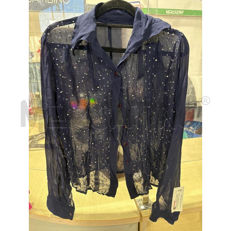 CAMICIA DONNA CAROLA D'AOSTA BLU PERLINE  | Mercatino dell'Usato San giovanni teatino 1
