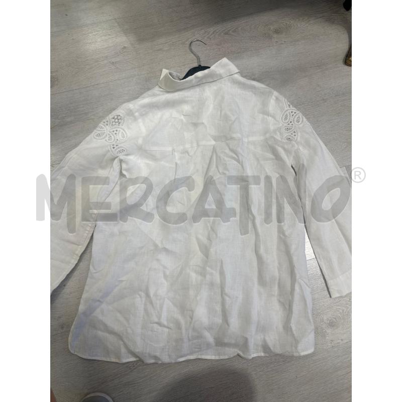 CAMICIA DONNA TRICOT CHIC BIANCA LINO | Mercatino dell'Usato San giovanni teatino 3