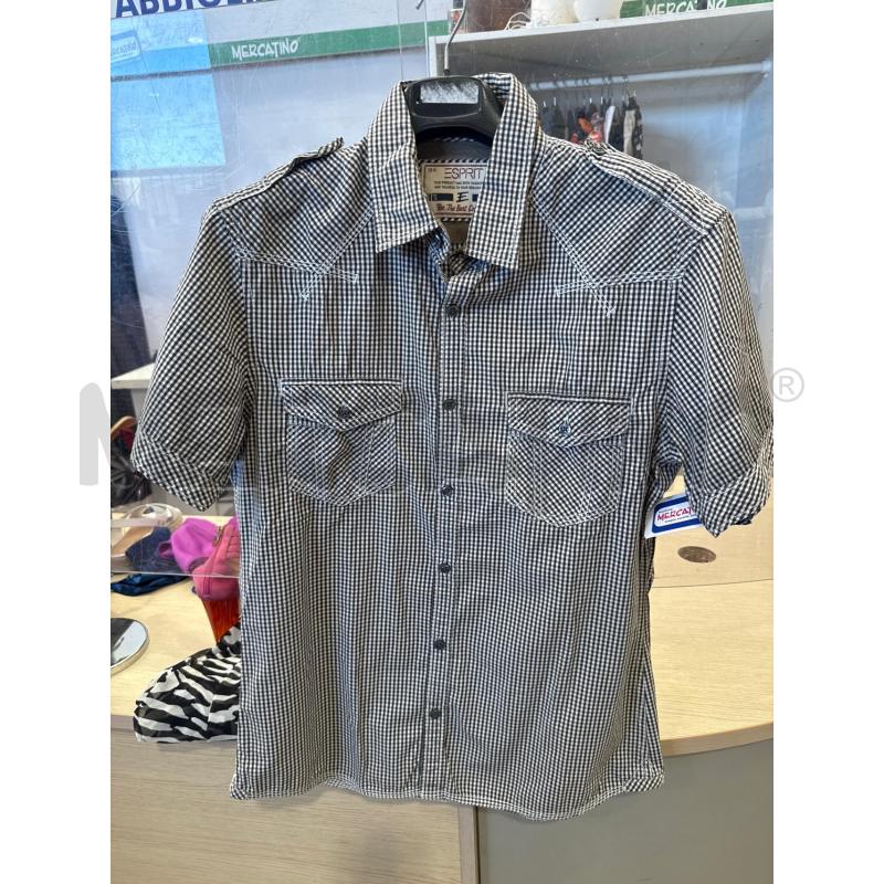 CAMICIA UOMO ESPRIT QUADRI PICCOLI BIANCO NERI | Mercatino dell'Usato San giovanni teatino 1