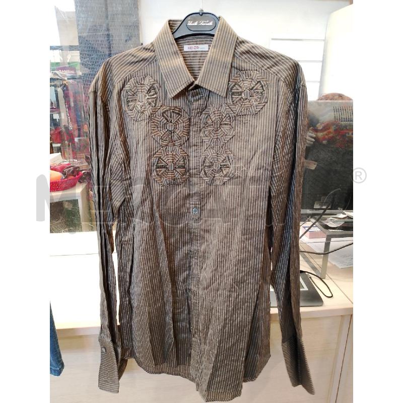 CAMICIA UOMO KENZO MARRONE RIGHE BIANCHE | Mercatino dell'Usato San giovanni teatino 1