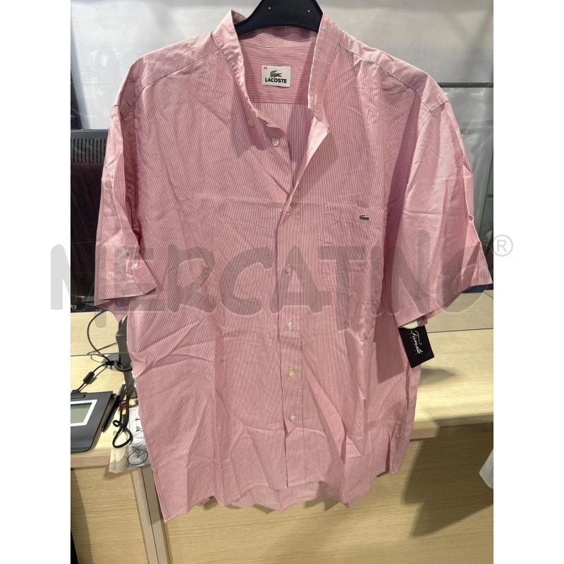 CAMICIA UOMO LACOSTE ROSSA BIANCA RIGHINE  | Mercatino dell'Usato San giovanni teatino 1