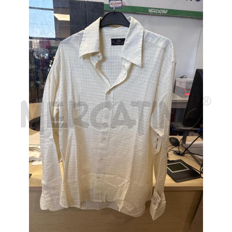 CAMICIA UOMO SONRISA BIANCA QUADRI BIANCHI | Mercatino dell'Usato San giovanni teatino 1