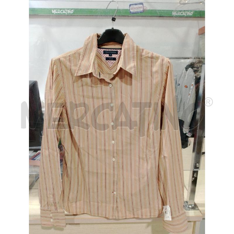 CAMICIA UOMO TOMMY HILFIGER BEIGE RIGHE ARANCIONI ROSSE  | Mercatino dell'Usato San giovanni teatino 1