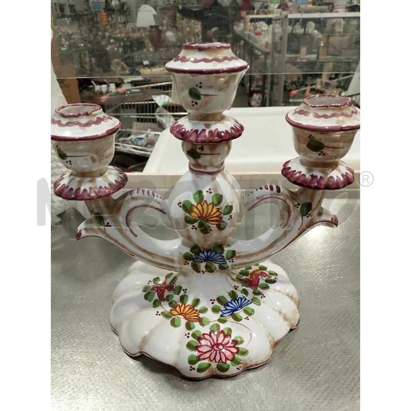 CANDELABRO CERAMICA FIORI BORDO  | Mercatino dell'Usato San giovanni teatino 2