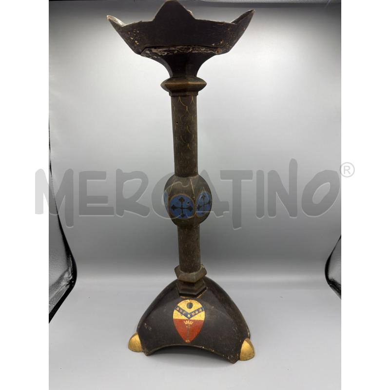 CANDELIERE LEGNO FAM.VIVARELLI COLONNA 45CM ALTEZZA | Mercatino dell'Usato San giovanni teatino 1