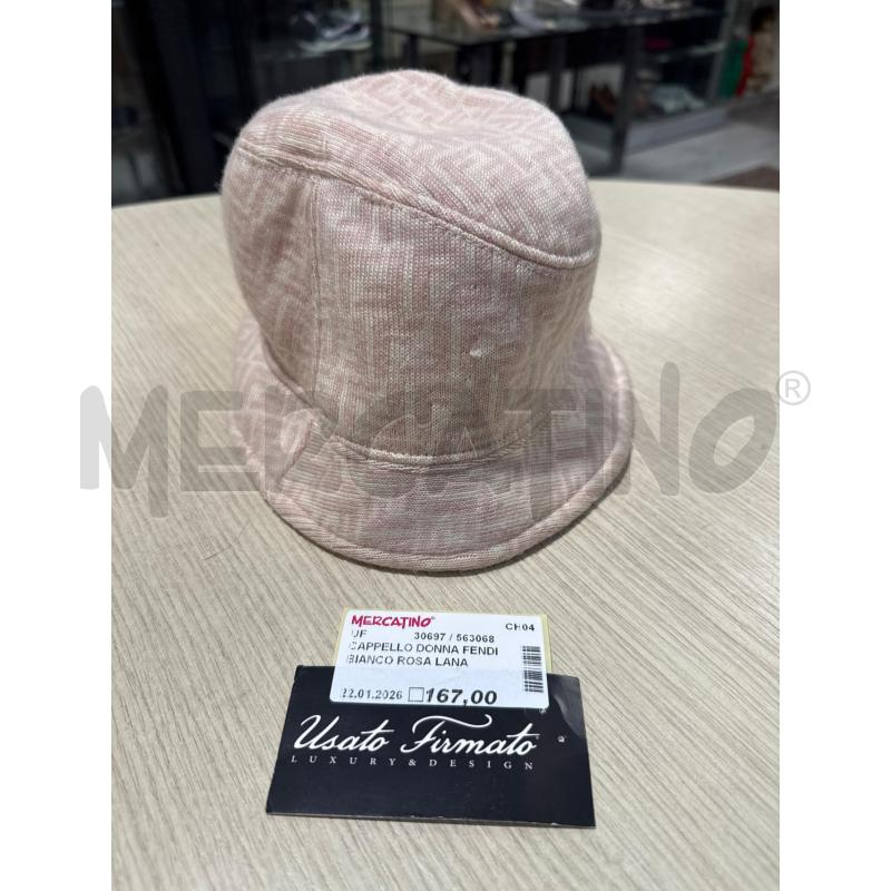 CAPPELLO DONNA FENDI BIANCO ROSA LANA | Mercatino dell'Usato San giovanni teatino 1