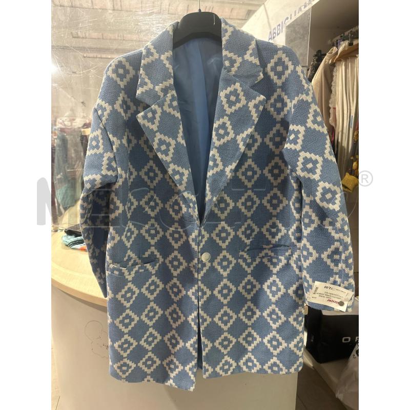 CAPPOTTO DONNA SMARCHIATO LEGGERO AZZURRO BIANCO  | Mercatino dell'Usato San giovanni teatino 1