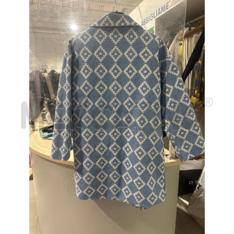 CAPPOTTO DONNA SMARCHIATO LEGGERO AZZURRO BIANCO  | Mercatino dell'Usato San giovanni teatino 3