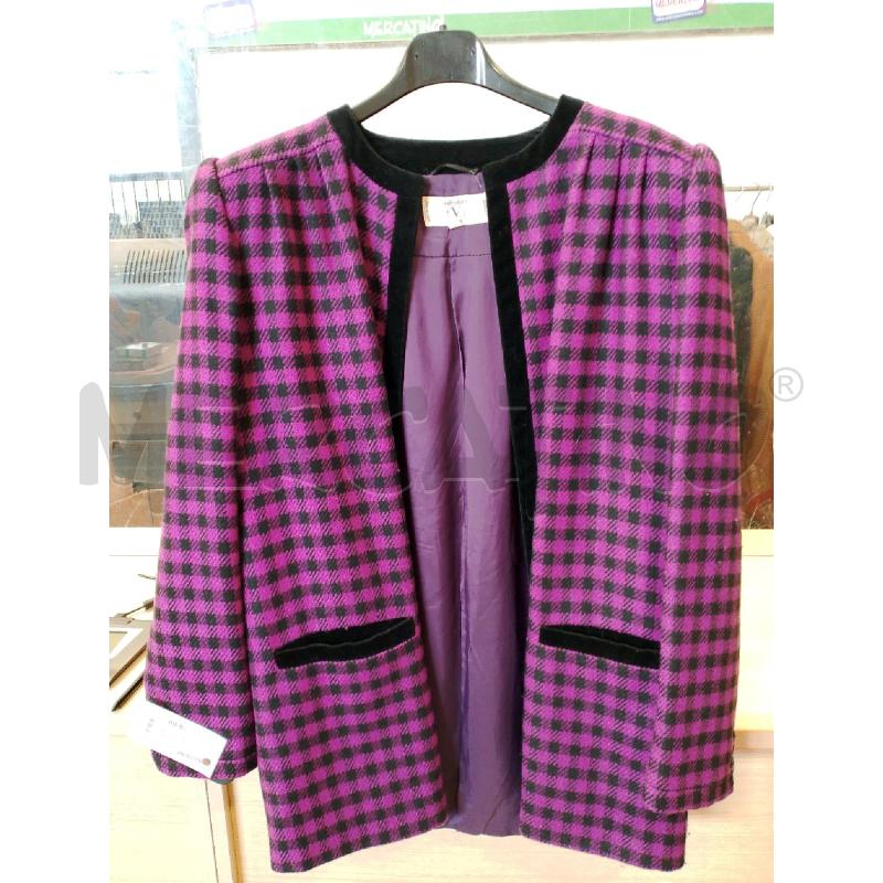 CAPPOTTO DONNA VALENTINO VIOLA NERO QUADRI CORTO | Mercatino dell'Usato San giovanni teatino 1