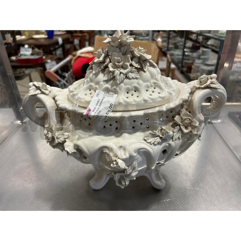 CENTROTAVOLA CERAMICA BIANCA FIORI | Mercatino dell'Usato San giovanni teatino 1
