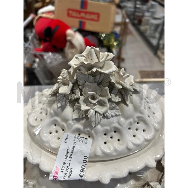CENTROTAVOLA CERAMICA BIANCA FIORI | Mercatino dell'Usato San giovanni teatino 2