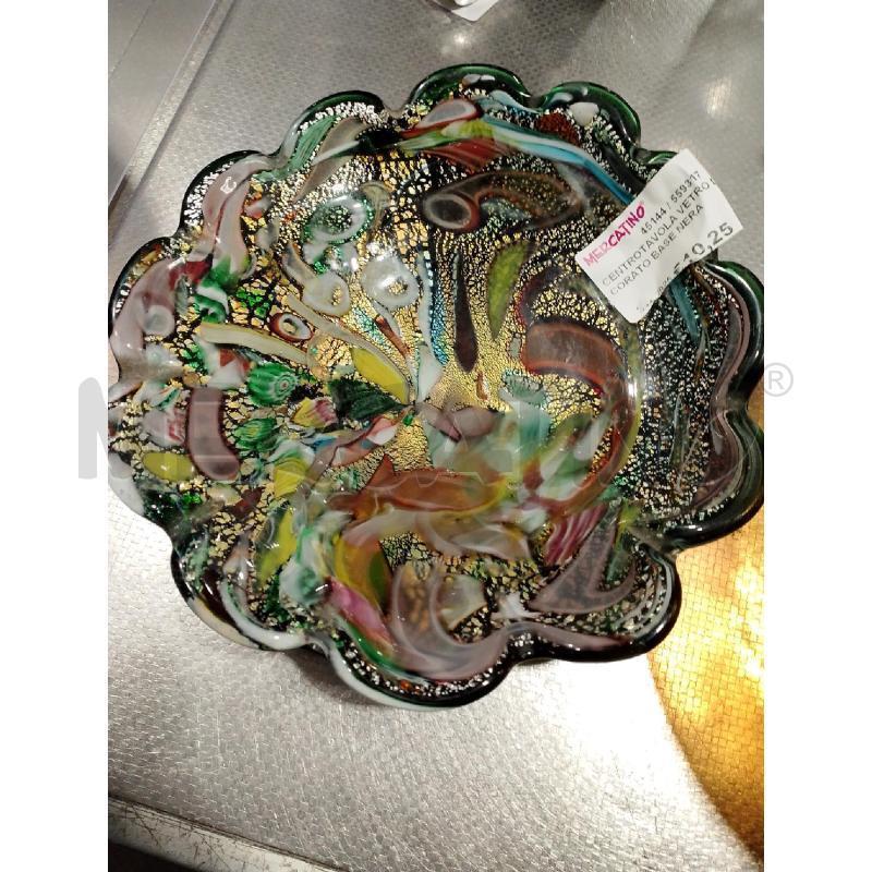 CENTROTAVOLA VETRO DECORATO BASE NERA  | Mercatino dell'Usato San giovanni teatino 1