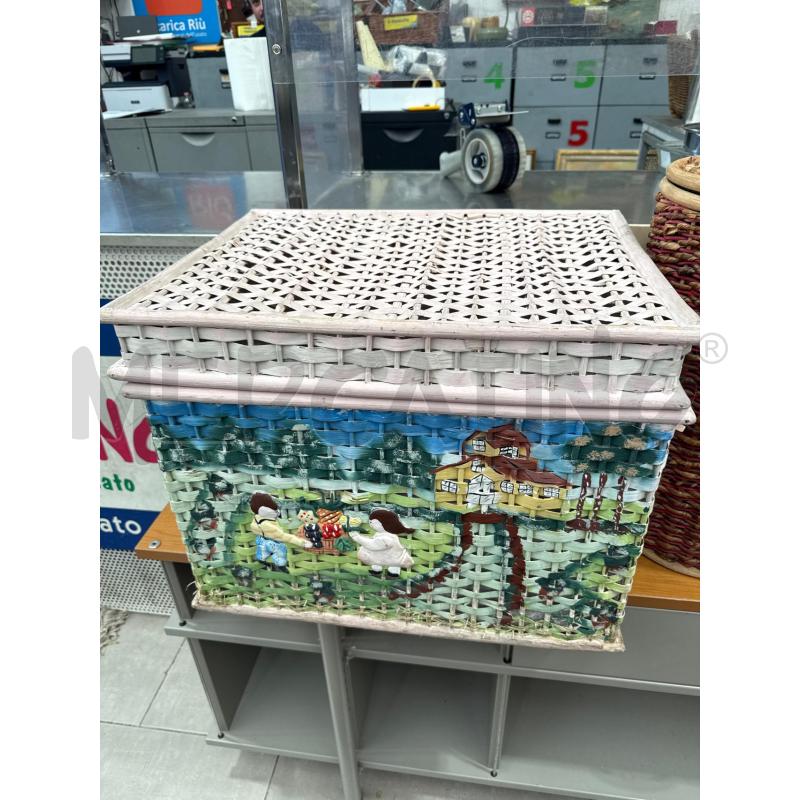 CESTA ROSA CON CASETTA | Mercatino dell'Usato San giovanni teatino 1